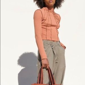 BDG Sunray Seamed Mock Neck Tee - NWOT